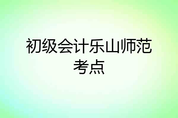 初级会计乐山师范考点