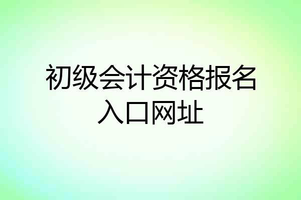 初级会计资格报名入口网址