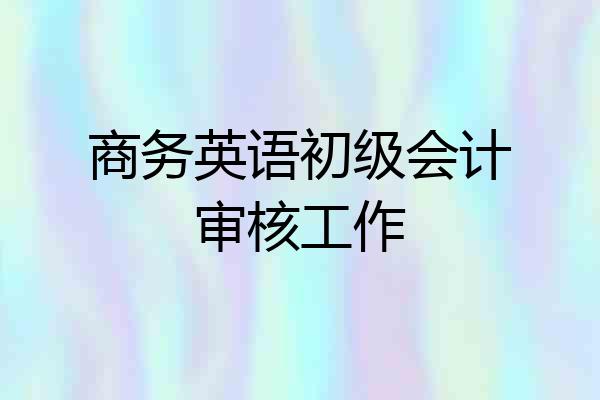 商务英语初级会计审核工作