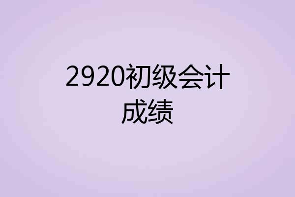 2920初级会计成绩