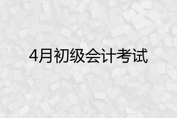 4月初级会计考试