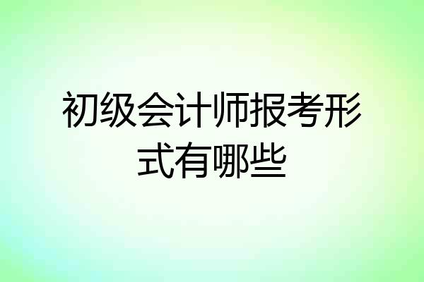 初级会计师报考形式有哪些
