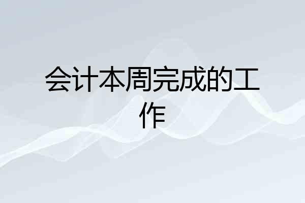 会计本周完成的工作