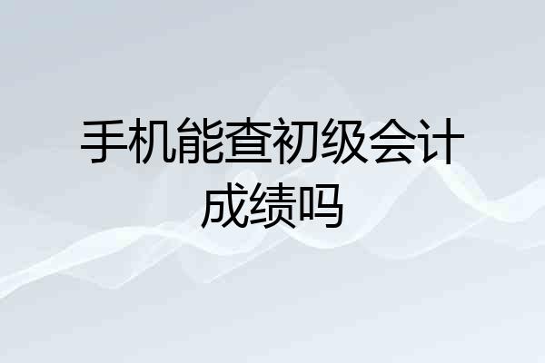 手机能查初级会计成绩吗