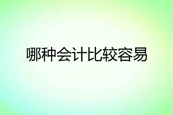 哪种会计比较容易