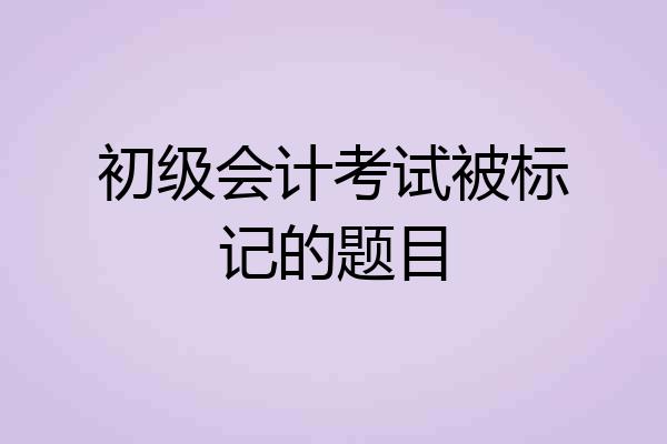 初级会计考试被标记的题目
