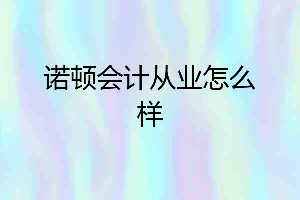 诺顿会计从业怎么样