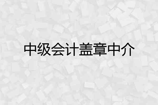 中级会计盖章中介