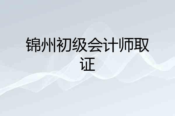 锦州初级会计师取证