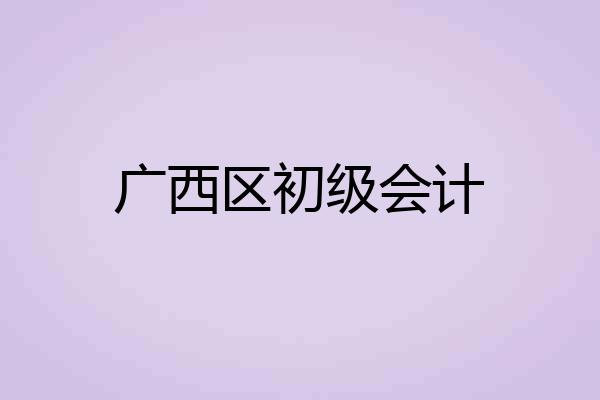 广西区初级会计