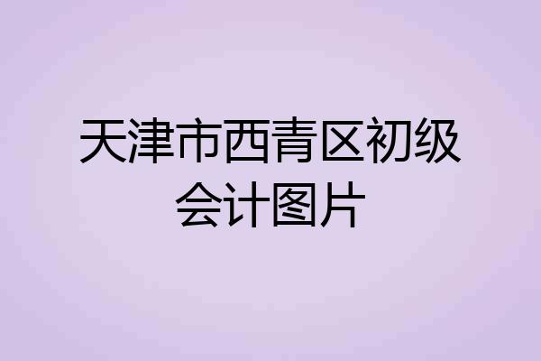 天津市西青区初级会计图片