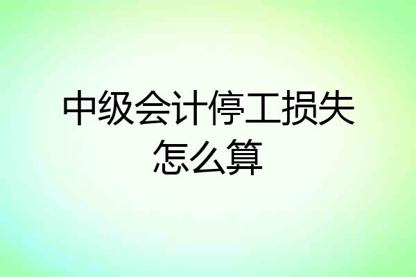 中级会计停工损失怎么算