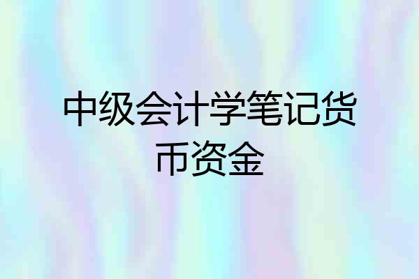 中级会计学笔记货币资金