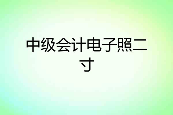中级会计电子照二寸