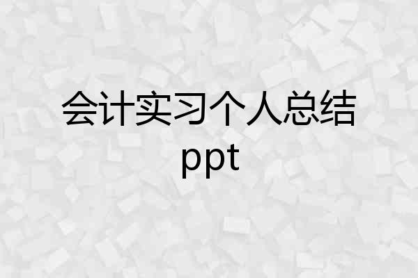会计实习个人总结ppt