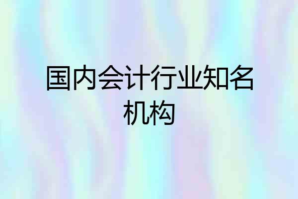 国内会计行业知名机构