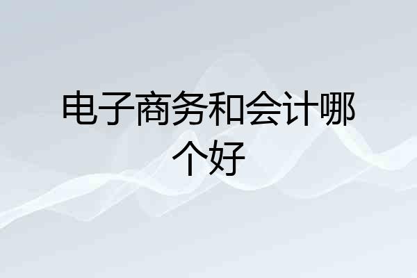 电子商务和会计哪个好