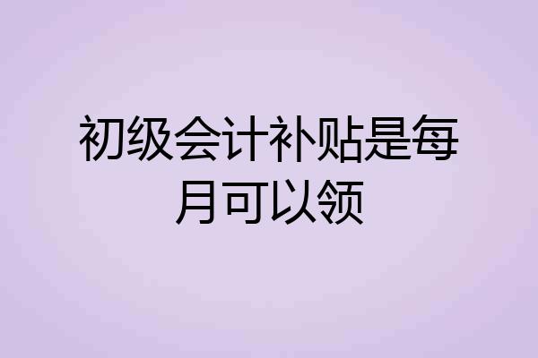 初级会计补贴是每月可以领