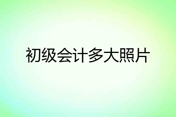 初级会计多大照片
