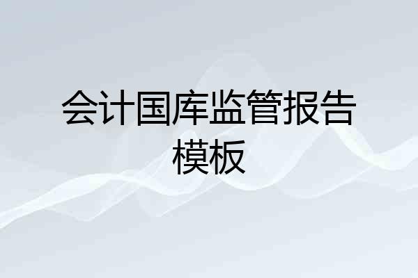 会计国库监管报告模板
