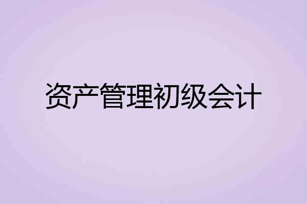 资产管理初级会计