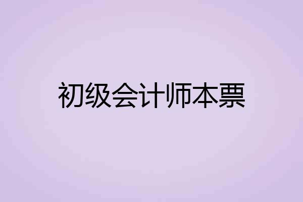 初级会计师本票
