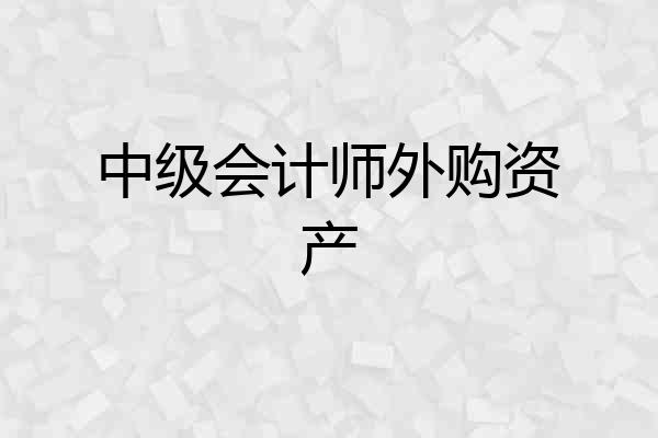 中级会计师外购资产