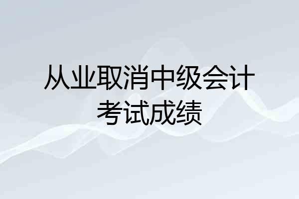 从业取消中级会计考试成绩