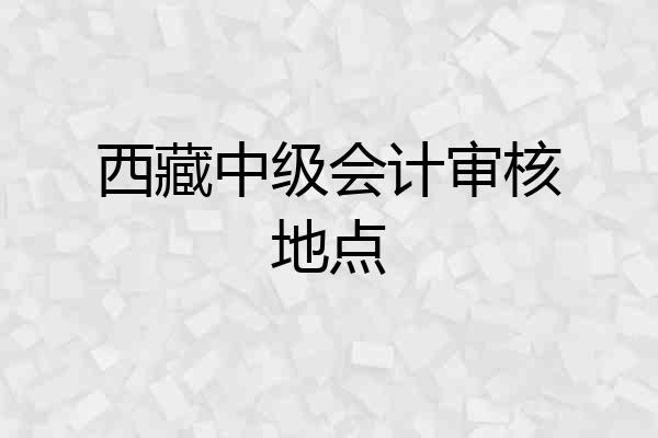 西藏中级会计审核地点