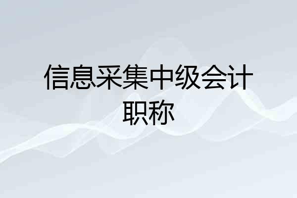 信息采集中级会计职称