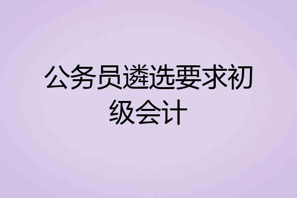 公务员遴选要求初级会计