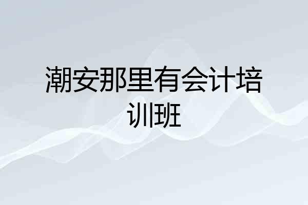 潮安那里有会计培训班