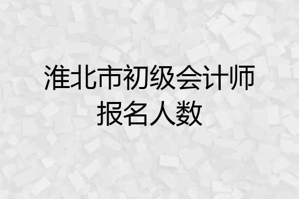 淮北市初级会计师报名人数