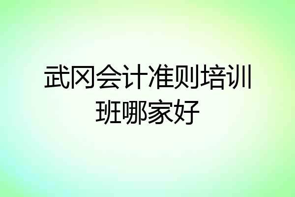 武冈会计准则培训班哪家好