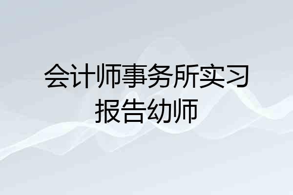 会计师事务所实习报告幼师
