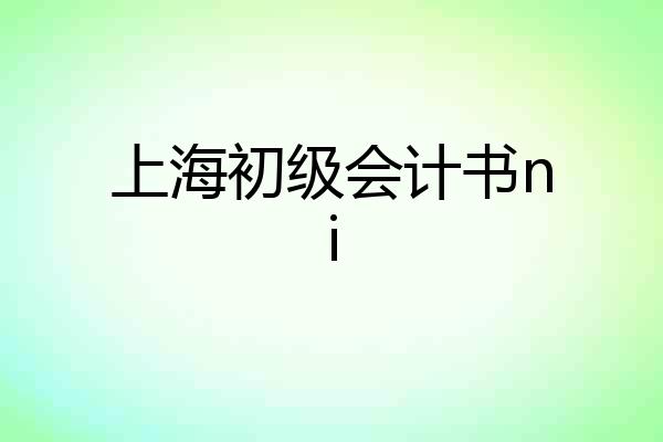 上海初级会计书ni