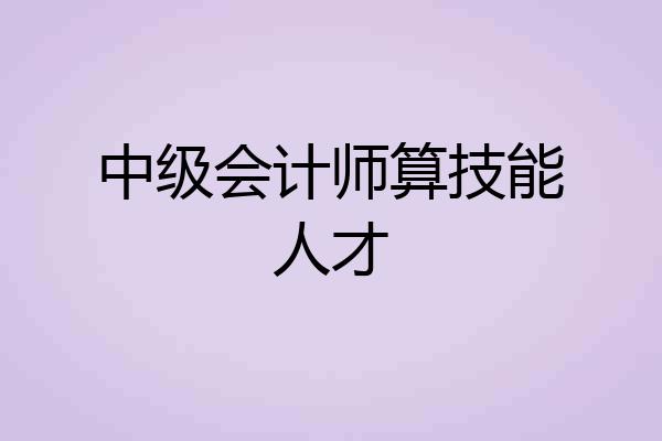 中级会计师算技能人才