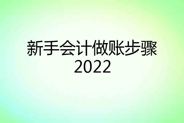 新手会计做账步骤2022