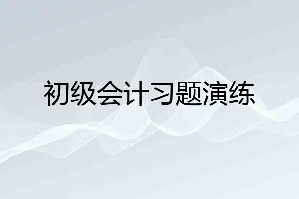 初级会计习题演练
