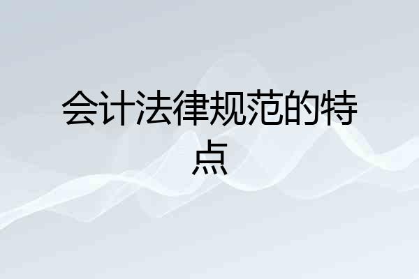 会计法律规范的特点