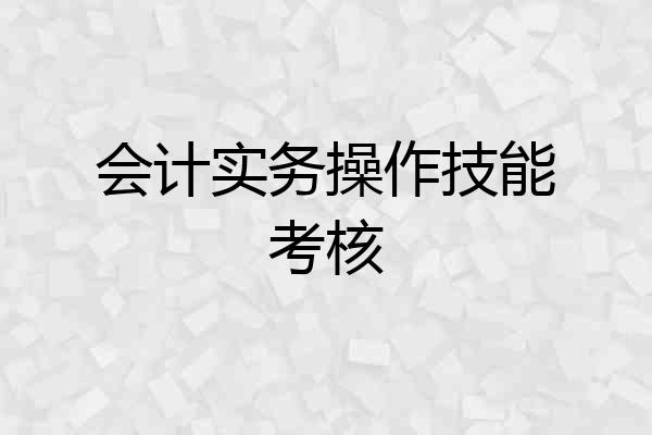会计实务操作技能考核