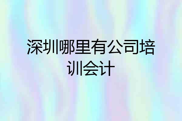 深圳哪里有公司培训会计