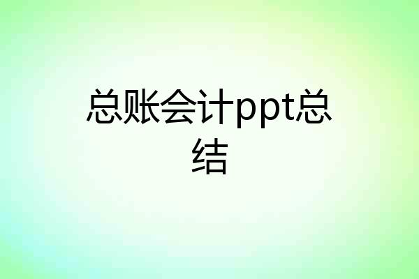 总账会计ppt总结
