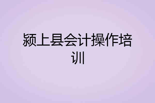 颍上县会计操作培训