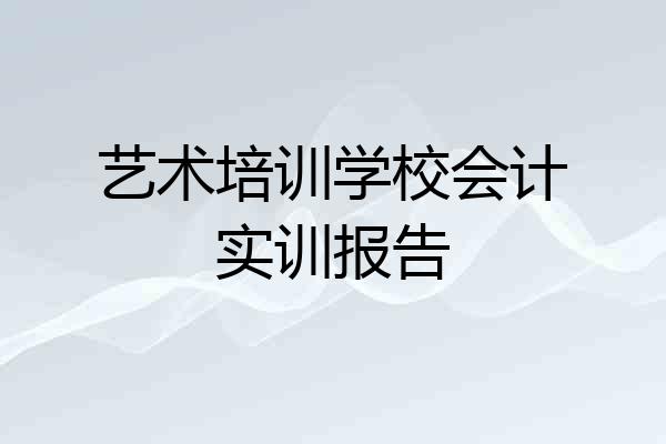 艺术培训学校会计实训报告