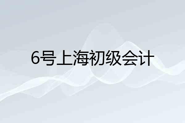 6号上海初级会计