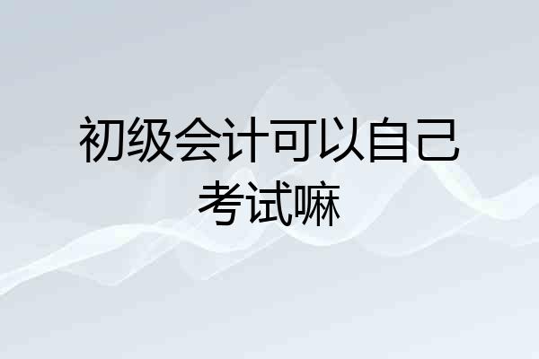初级会计可以自己考试嘛