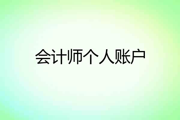会计师个人账户