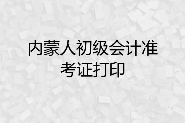 内蒙人初级会计准考证打印