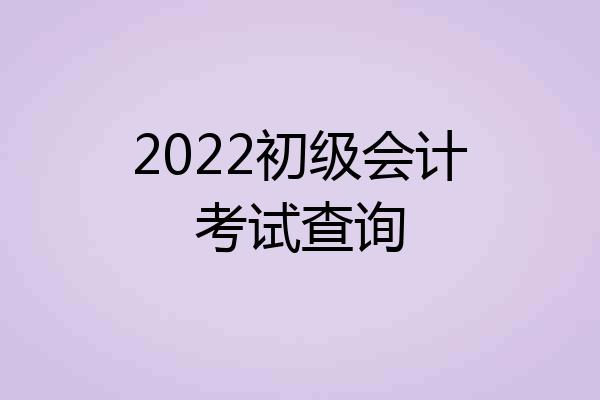 2022初级会计考试查询